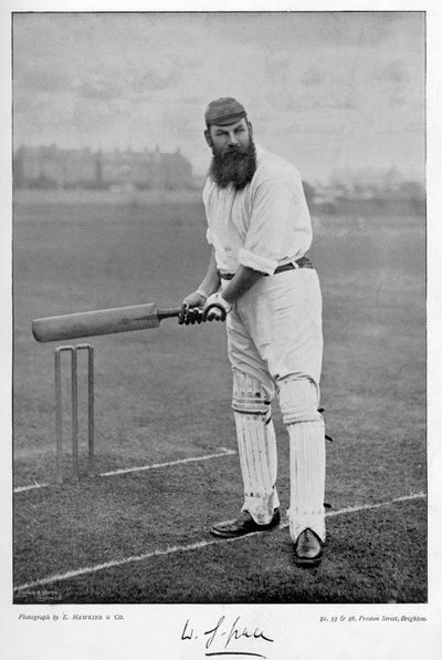 W.G. Grace, from Famous Cricketers and Cricket Grounds, Published by Hudson and Kearns, 1895 by English Photographer